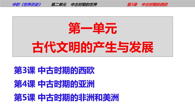 第3课中古时期的西欧(课件含视频)-【中职历史课】《世界历史》同步精品课件(高教版2023•基础模块)01