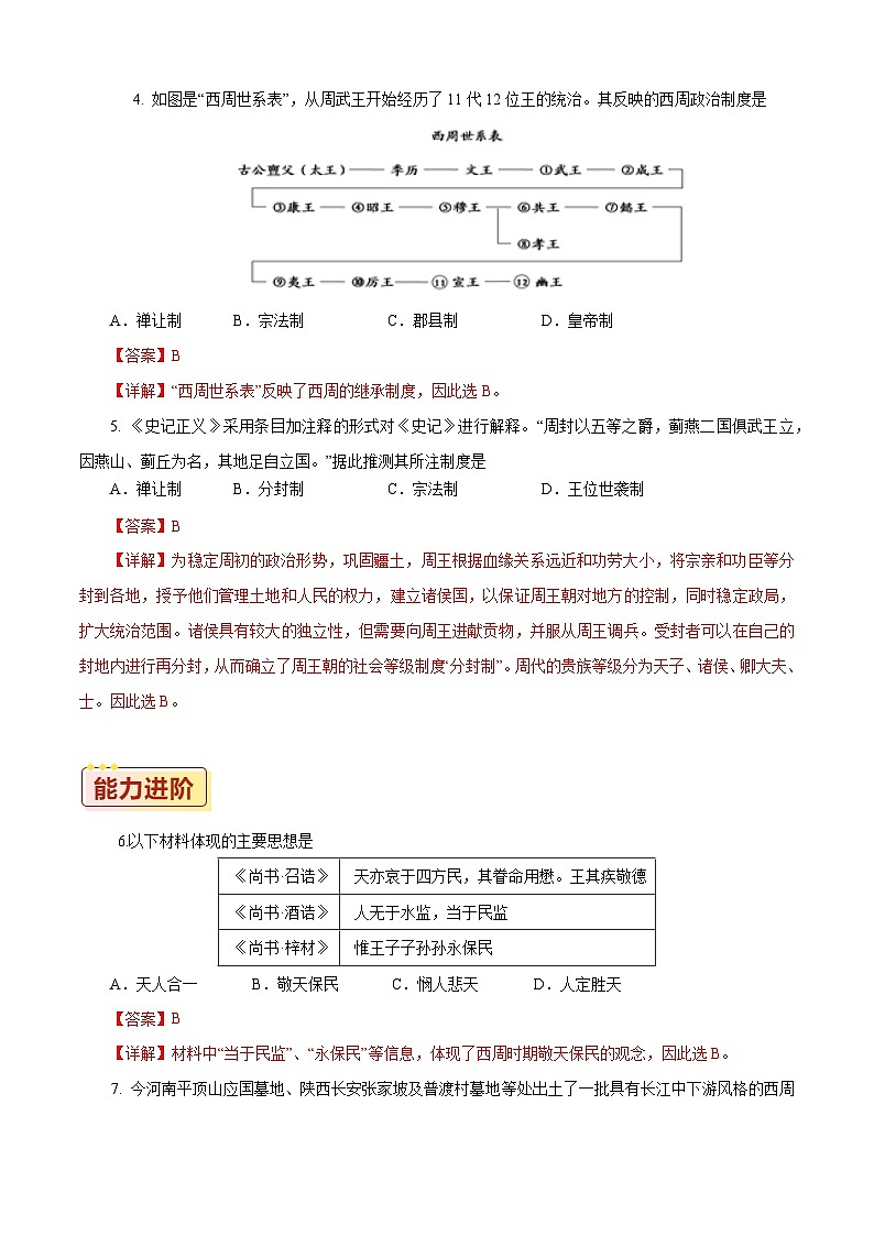 第1课 中华文明的起源与早期国家的形成【同步练习】(解析版)02
