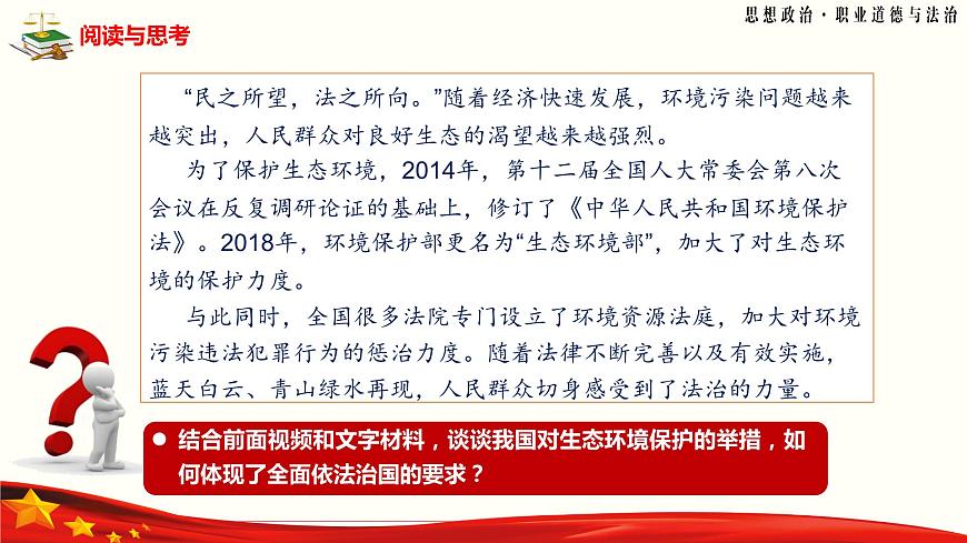 第8課《建設法治中國》第1框《科學立法嚴格執(zhí)法公正司法全民守法》-【中職專用】《職業(yè)道德與法治》同步課堂精品課件第7頁