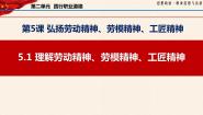 中职政治 (道德与法治)部编高教版(2023)职业道德与法治第二单元 践行职业道德第5课 弘扬劳动精神、劳模精神、工匠精神评优课备课示范课课件ppt