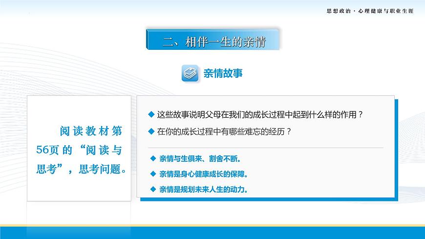 第7課第一框課件《濃濃親情，相伴一生》-【中職專用】中職思想政治《心理健康與職業(yè)生涯》同步配套課件（高教版2023·基礎模塊）第5頁