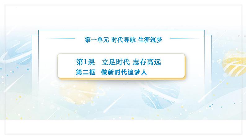 【中职专用】思想政治《心理健康与职业生涯》(高教版2023)1.2 做新时代追梦人(教学课件)第1页