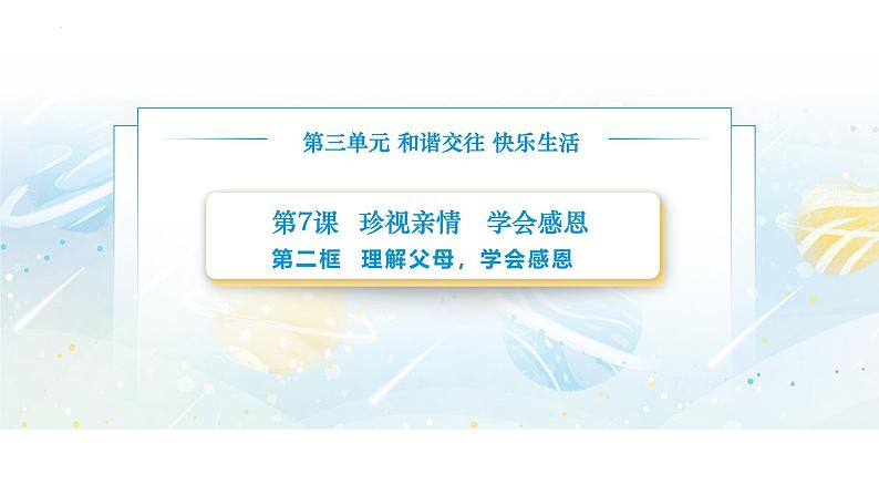 【中职专用】思想政治《心理健康与职业生涯》(高教版2023)7.2 理解父母,学会感恩(教学课件)第1页