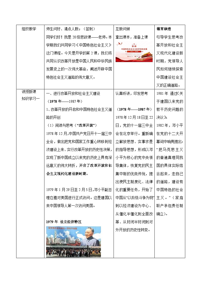 第二课 中国特色社会主义的开创和发展(教案)-【中职专用】2024-2025学年中职思想政治《中国特色社会主义》第3页