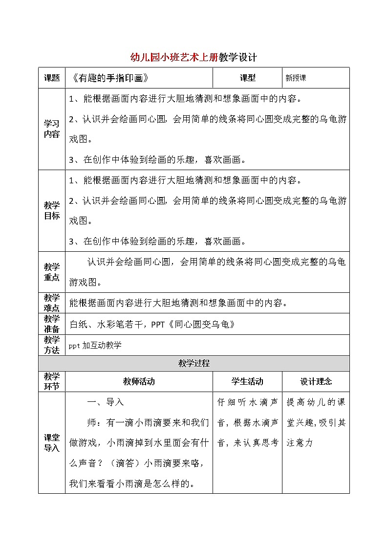 小班艺术《同心圆变乌龟》课件+教案01