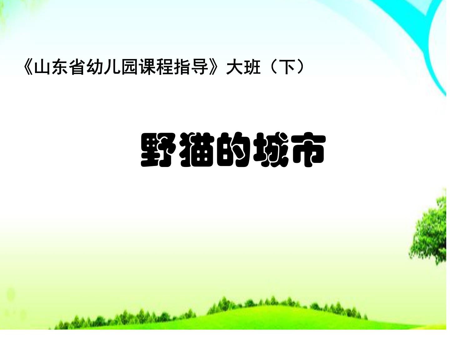 山东省编教材 野猫的城市_大班下_语言_含音频 教案