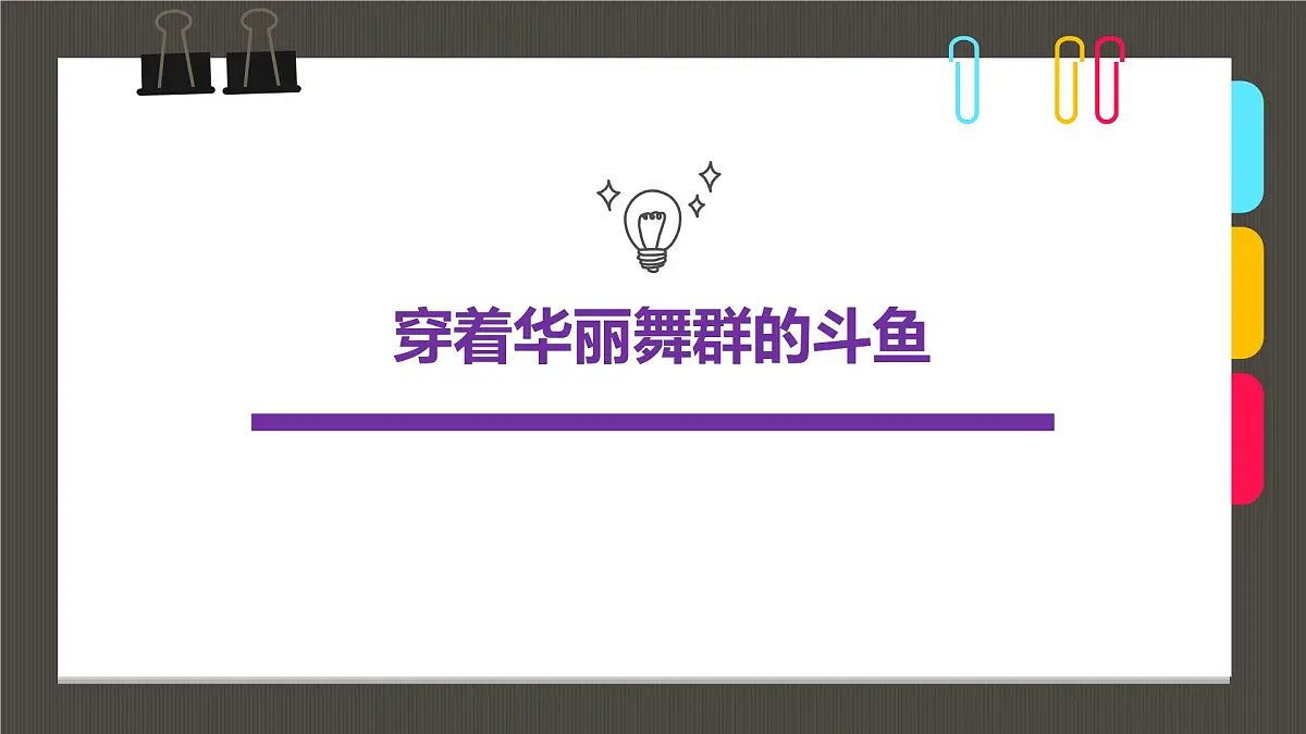 通用 学前教育 大班《穿着华丽舞群的斗鱼》课件第1页