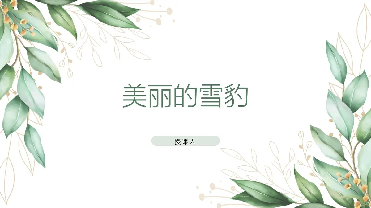 学前教育大班《美丽的雪豹》课件第1页