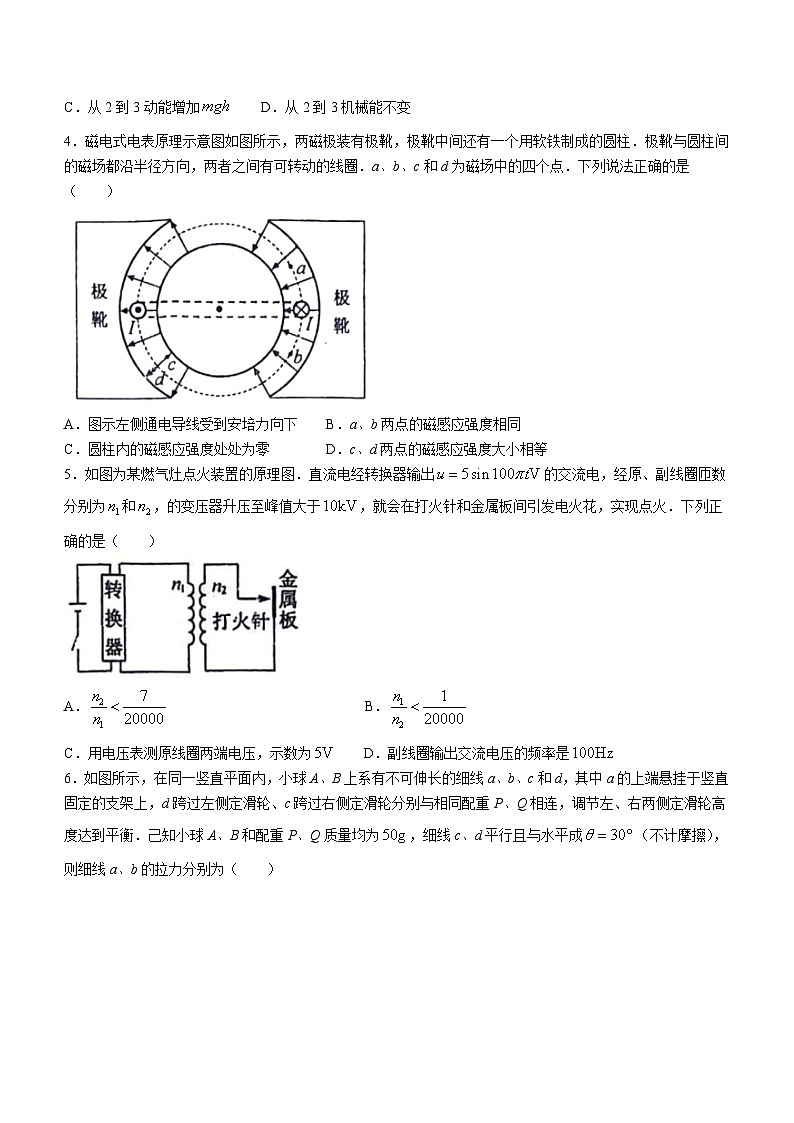 2024年1月浙江省普通高校招生选考物理试题第2页