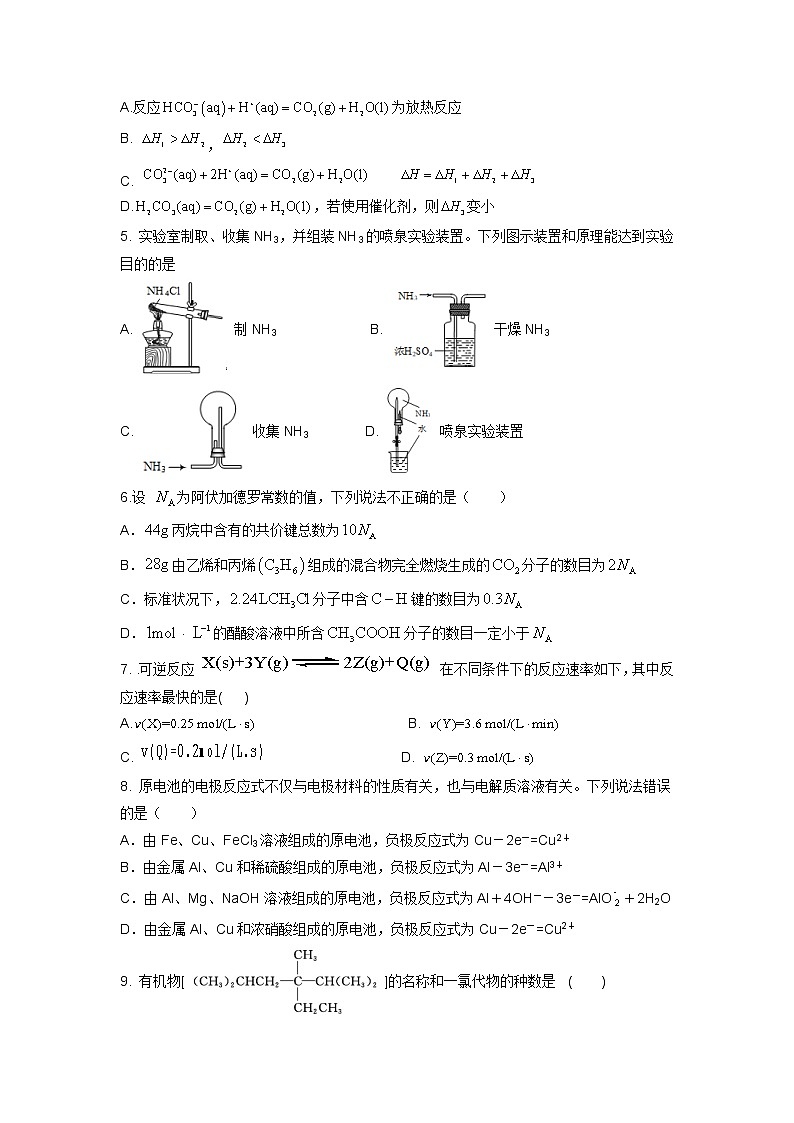 2022庄河高级中学高二上学期开学考试化学试题含答案第2页