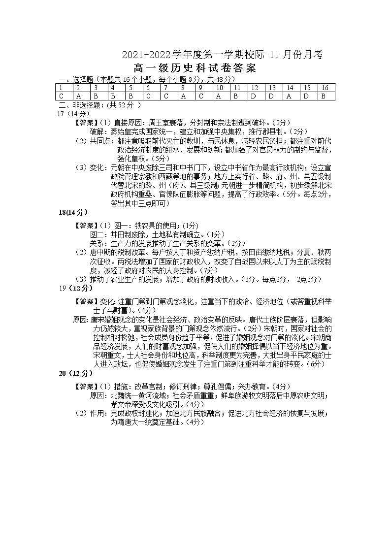 广东省高州市校际2021-2022学年高一11月联考历史试题扫描版含答案01