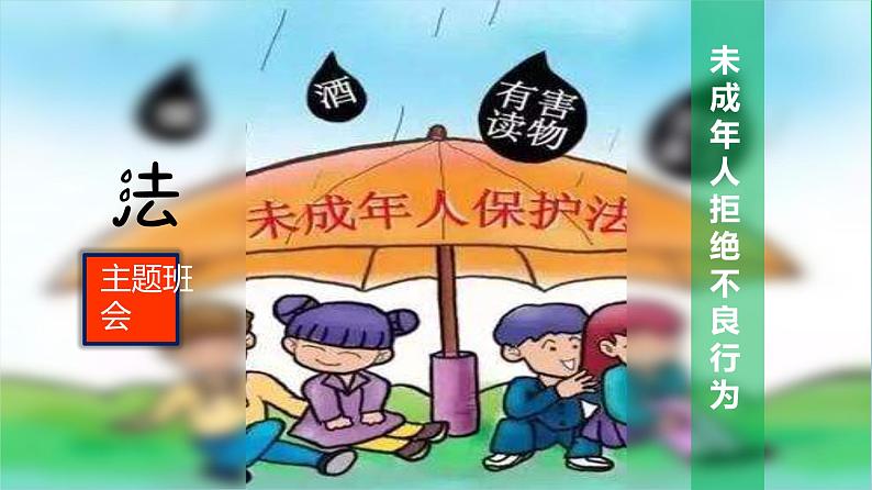 未成年人拒绝不良行为,普法教育主题班会课件第1页