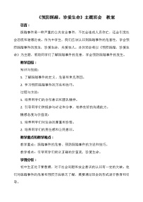 《预防踩踏，珍爱生命》主题班会  教案