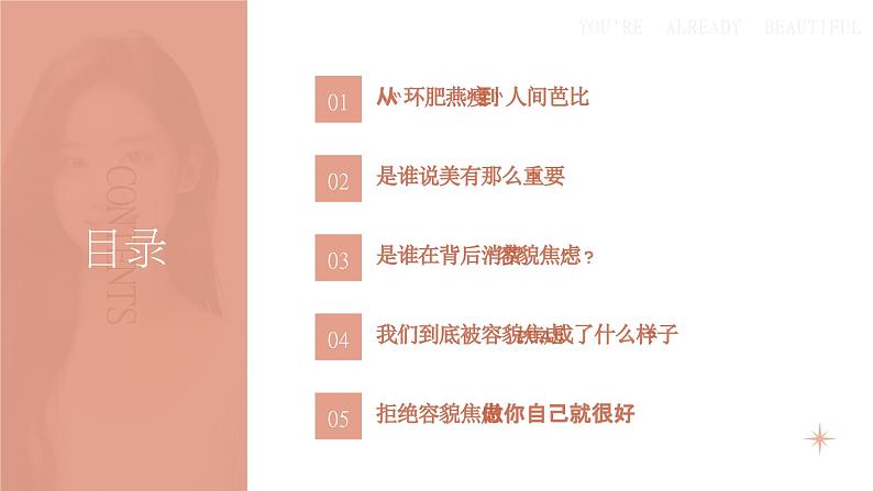 漂亮没有定义,审美不要单一——对容貌焦虑说“不”主题班会-【中职专用】中职教育优质主题班会课件集锦第2页
