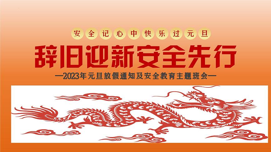 辭舊迎新 安全 先行——中職元旦假期安全教育主題班會-【中職專用】中職教育優(yōu)質(zhì)主題班會課件集錦第1頁