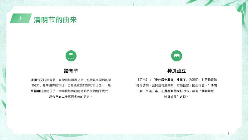 绿色小清新清明节日介绍PPT07