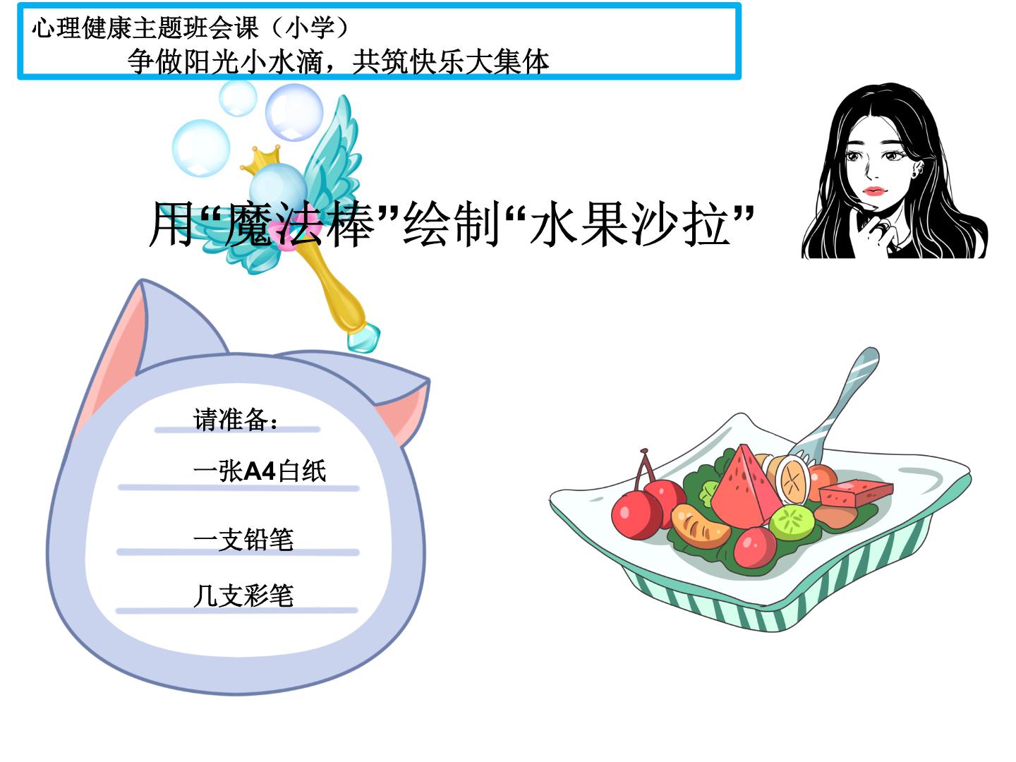 主题班会 心理健康 小学《绘制美味的水果沙拉》课件