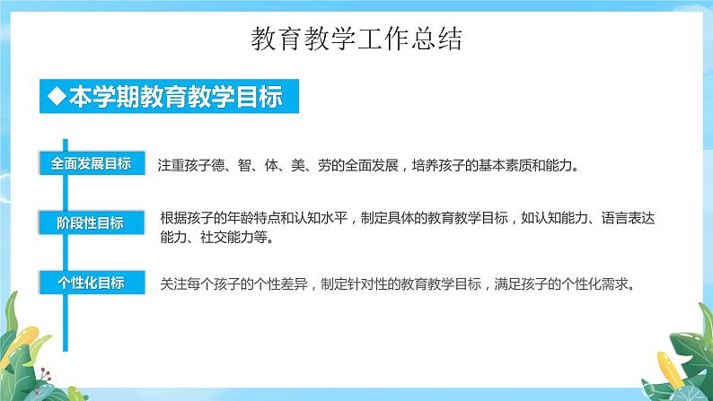 蓝色卡通幼儿园期末汇报家长会PPT模板04