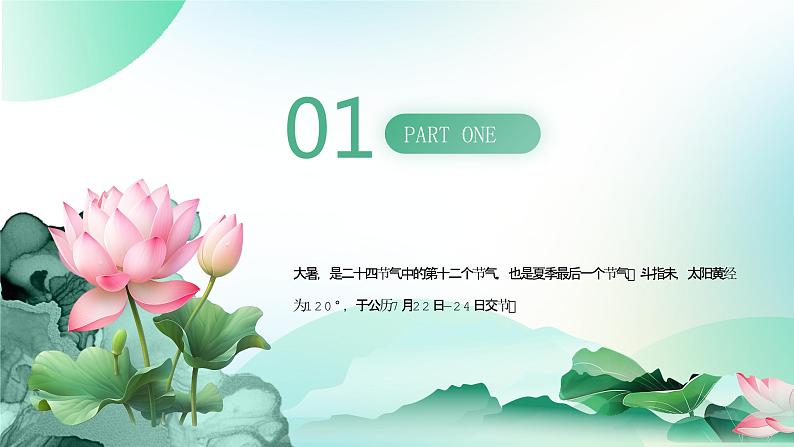 绿色小清新大暑节气介绍PPT模板第3页
