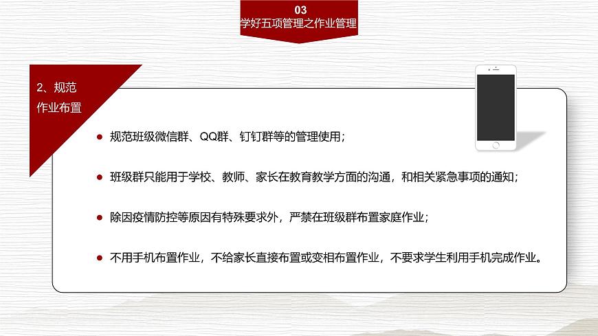 廣西省玉林市興業(yè)縣大平山鎮(zhèn)初級中學(xué)-主題班會-五項(xiàng)管理實(shí)施方案【課件】第6頁