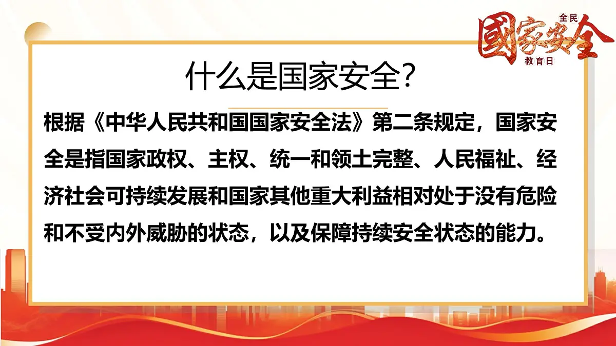 国家安全,从我做起——国家安全教育日主题班会课件第3页