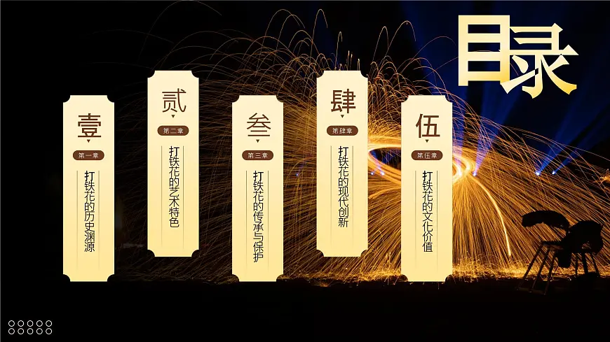 棕色简约非遗打铁花 课件第2页