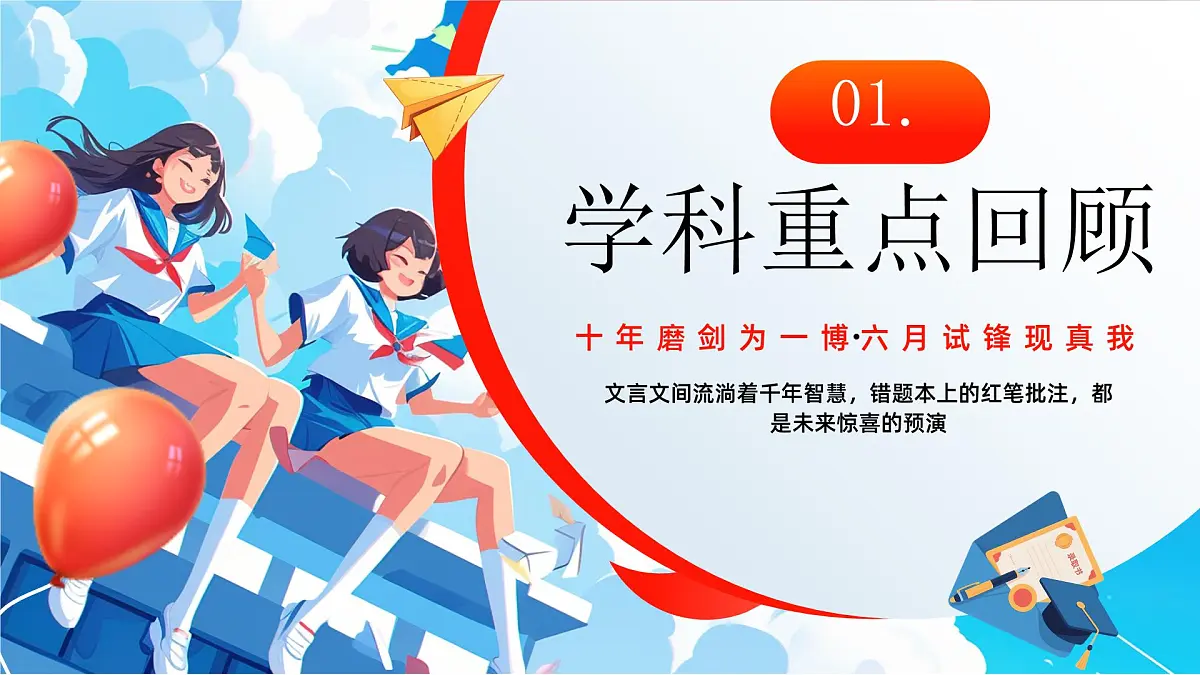 蓝橙卡通风金榜题名高考准备课件第3页