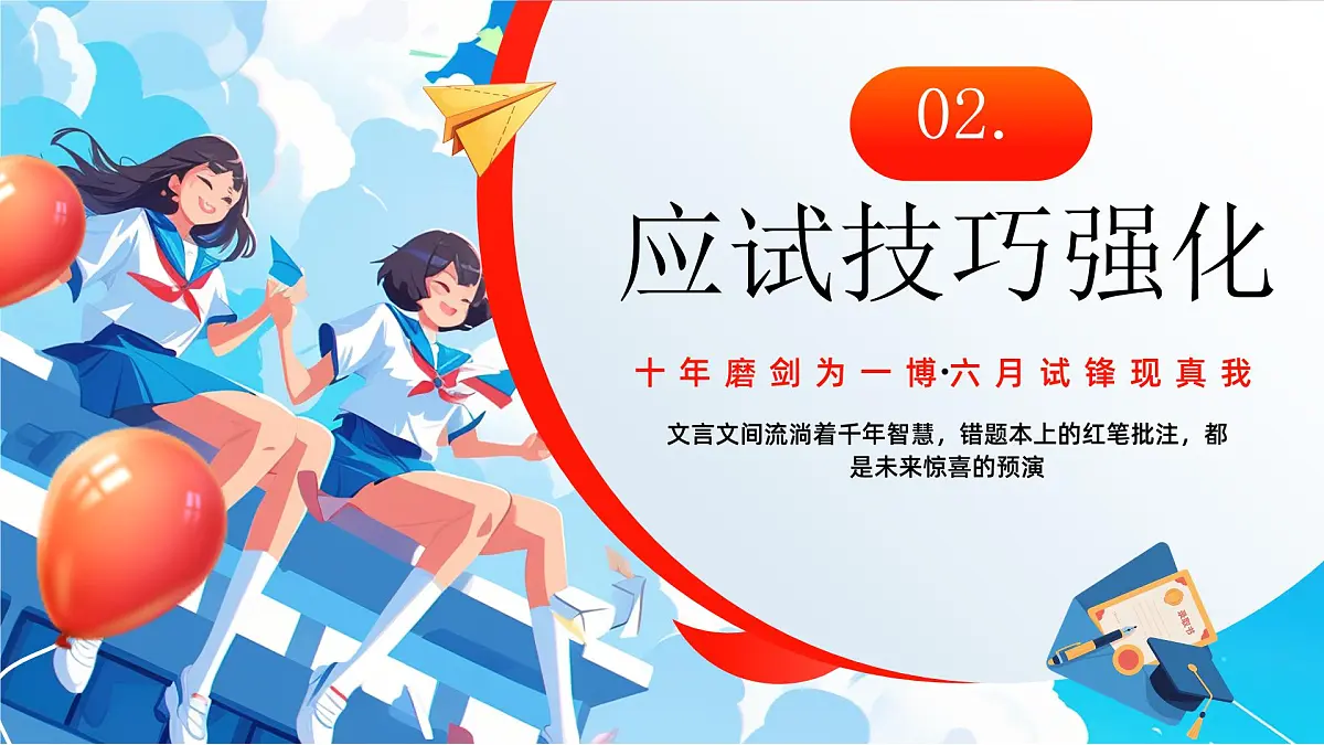 蓝橙卡通风金榜题名高考准备课件第8页