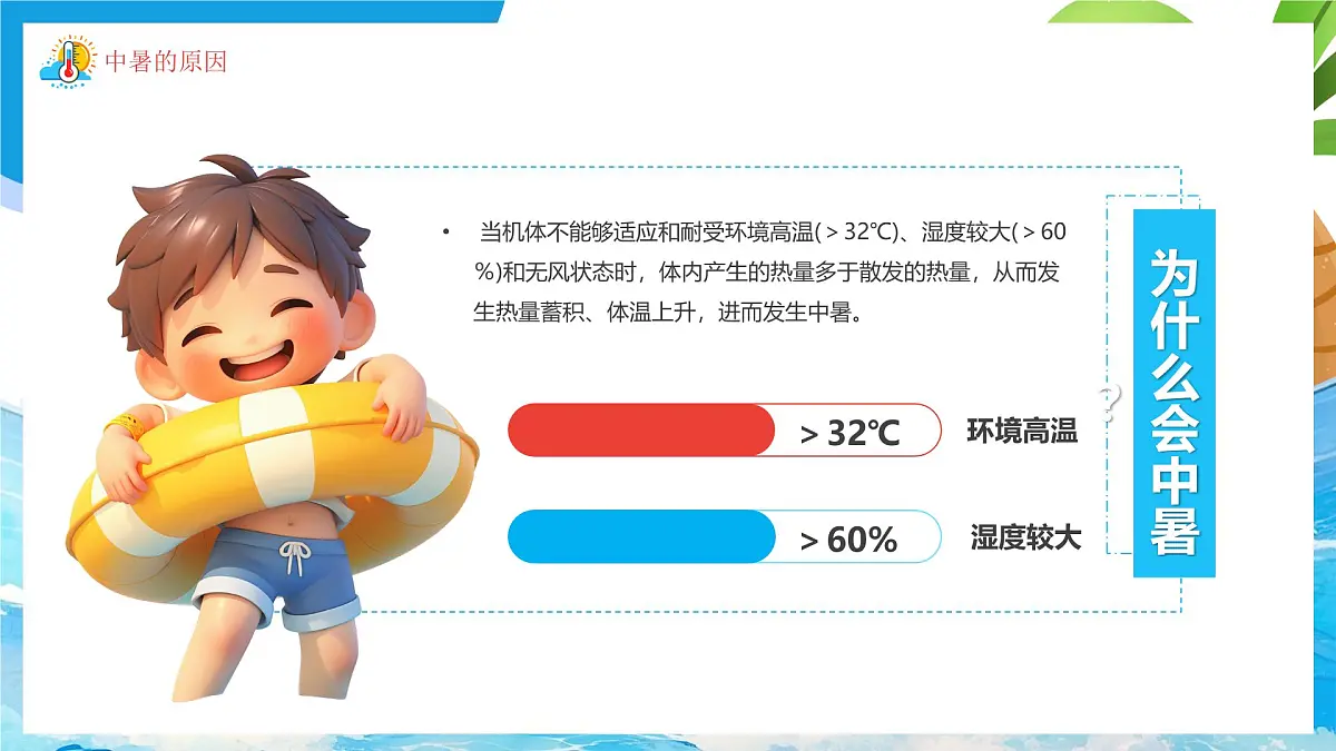 蓝色卡通风高温来袭预防中暑课件第6页