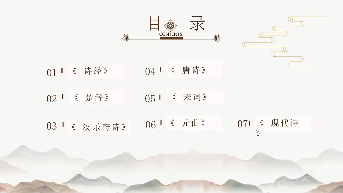古典中国风背景的诗歌朗诵主题班会课件第2页