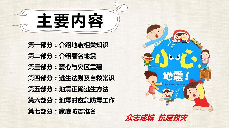 【精品PPT】中小学安全主题班会 《抗震救灾》 推荐02