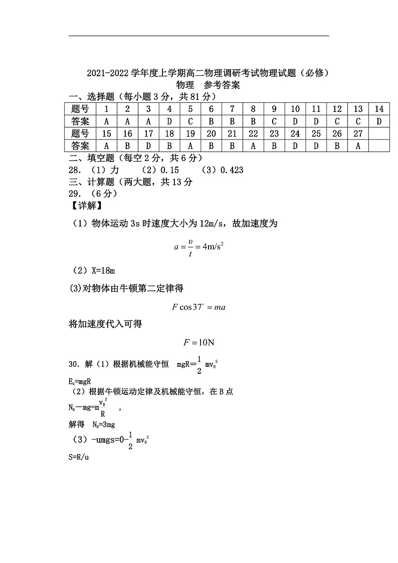 2021-2022学年江苏省徐州市沛县高二上学期第一次学情调研物理试题(必修) PDF版01