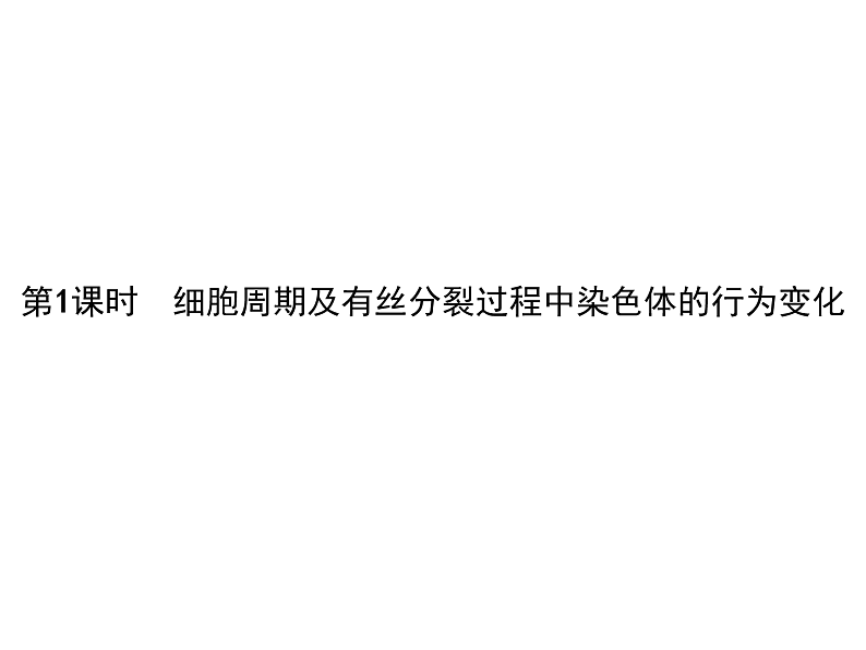4.1 第1课时 细胞周期及有丝分裂过程中染色体的行为变化…-课件浙科版(2019)高中生物必修一01
