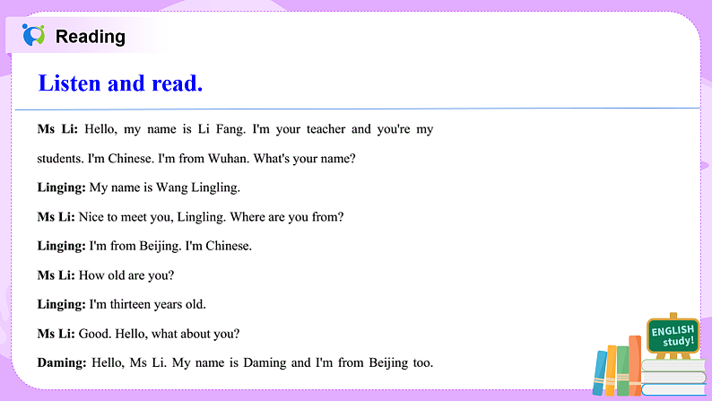 Module1 Unit1 Nice to meet you 课件 PPT+教案07