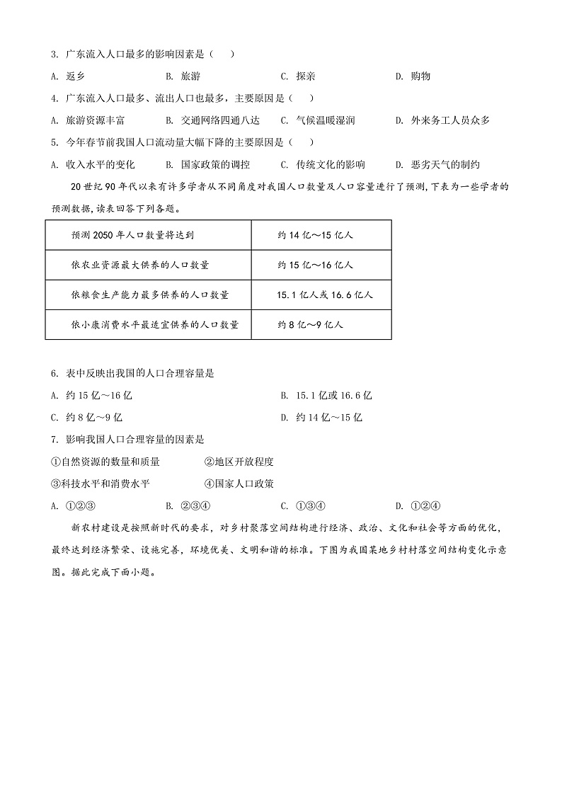 山西省运城市2021-2022学年高一下学期期末地理试题第2页