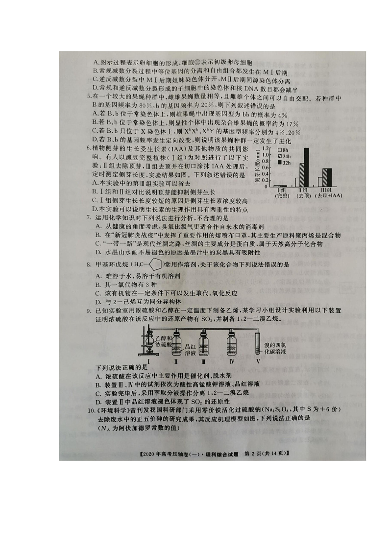 2020河南省顶尖名校高三4月联考理科综合试题扫描版含答案02