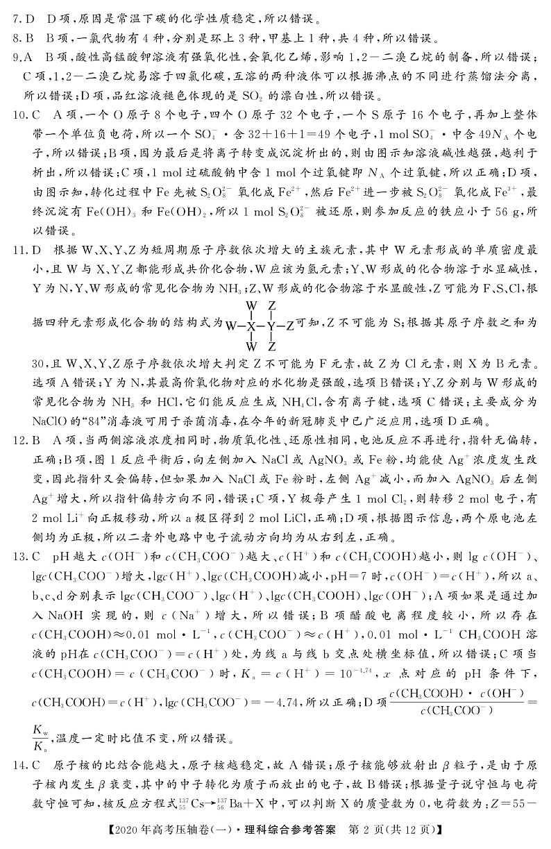 2020河南省顶尖名校高三4月联考理科综合试题扫描版含答案02