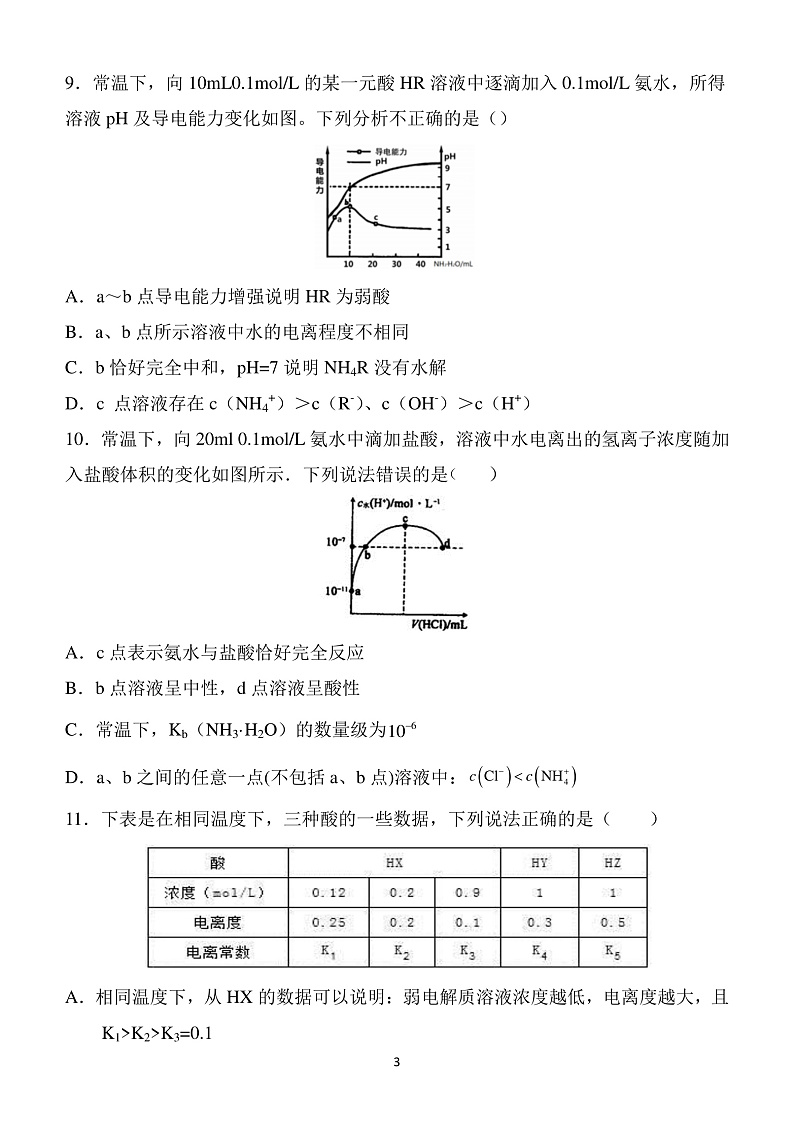 内蒙古赤峰二中2019-2020学年高二下学期第一次月考化学试题(可编辑PDF版)第3页