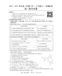 2023河南省TOP二十名校高三上学期12月调研考试化学PDF版含解析