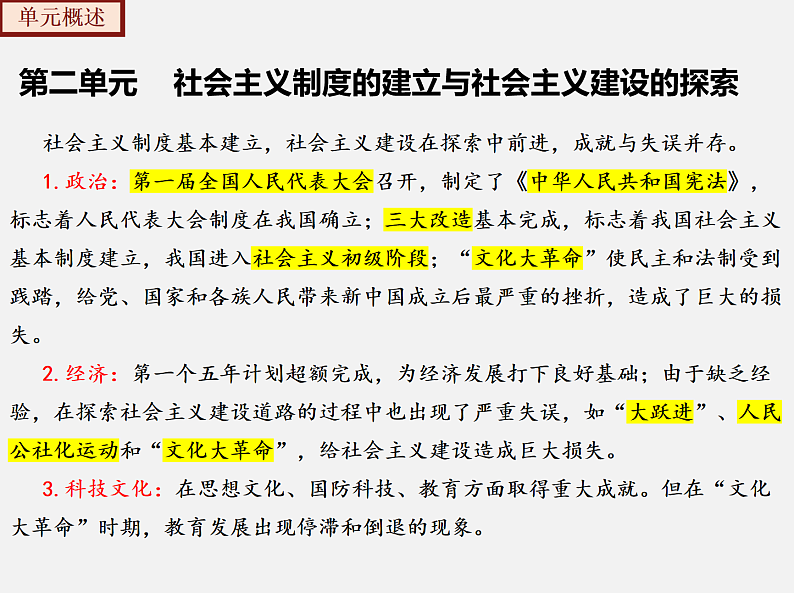 2022-2023年部编版历史八年级下册专项复习精讲精练:考点复习02 社会主义制度的建立与社会主义建设的探索03