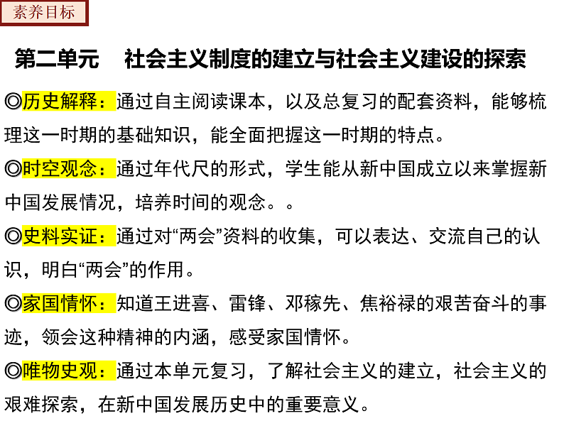 2022-2023年部编版历史八年级下册专项复习精讲精练:考点复习02 社会主义制度的建立与社会主义建设的探索06