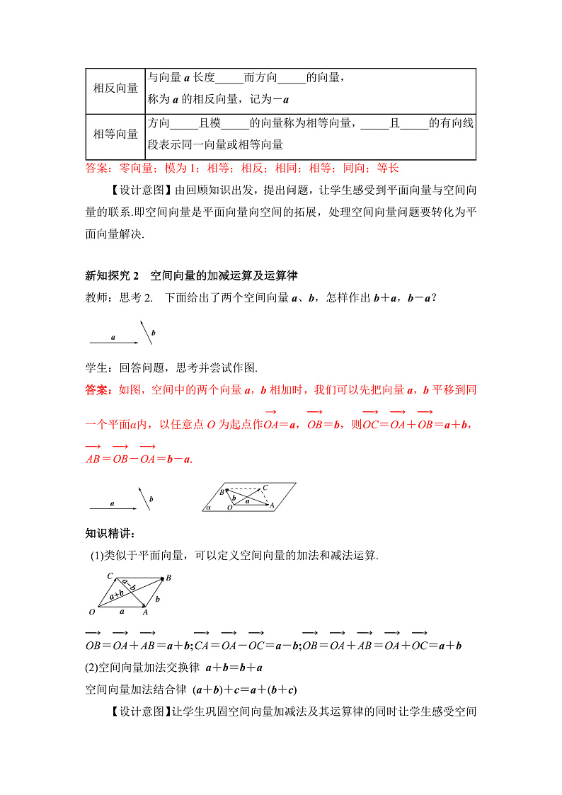 【核心素养目标】人教A版高中数学 选择性必修一 第一单元《1.1空间向量及其运算》课件+教案+同步分层练习(含教学反思和答案解析)03