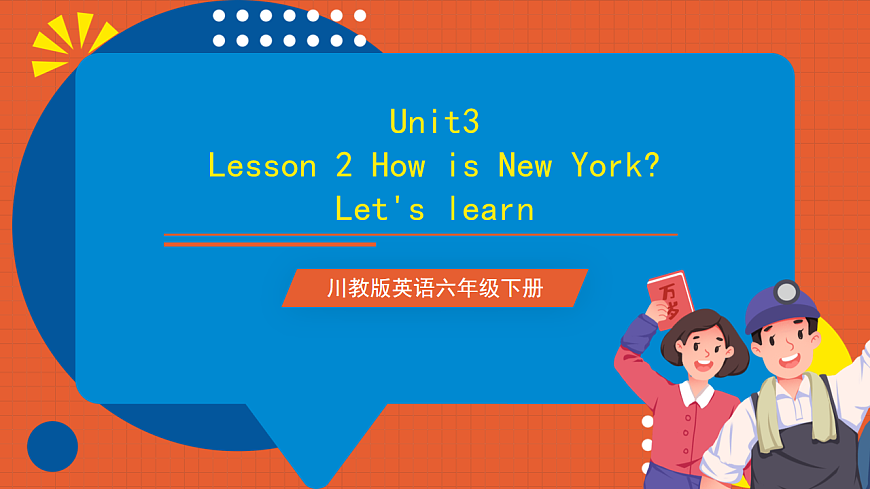 Unit3  Lesson 2 How is New York Let's learn  課件第1頁