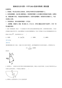 2024届湖南省长沙市第一中学高三下学期三模物理试题 （解析版）