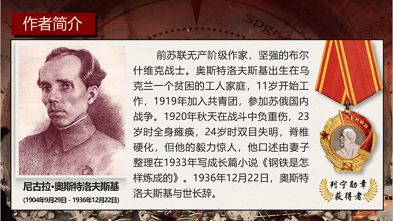 部编版初中语文八年级下册名著导读《钢铁是怎样炼成的》课件+教案06