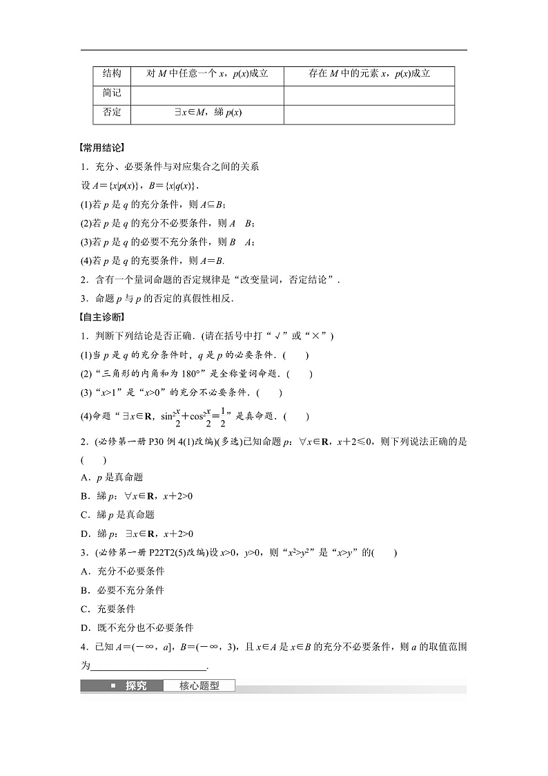 第一章 §1.2 常用逻辑用语-2025年新高考数学一轮复习(课件+讲义+练习)02