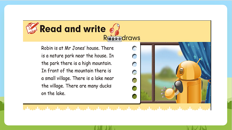 人教版英语五年级上册Unit 6《 In a nature park PB Read and write》课件+单元整体教案+动画素材08