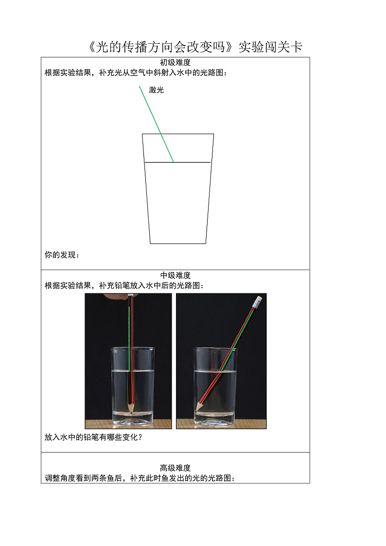 教科版科学五年级上册1.4《光的传播方向会发生变化吗》课件+教案+课后练习+学习任务单+素材01