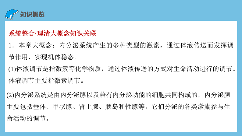 人教版高二生物选择性必修一 第3章 《体液调节》复习课件02