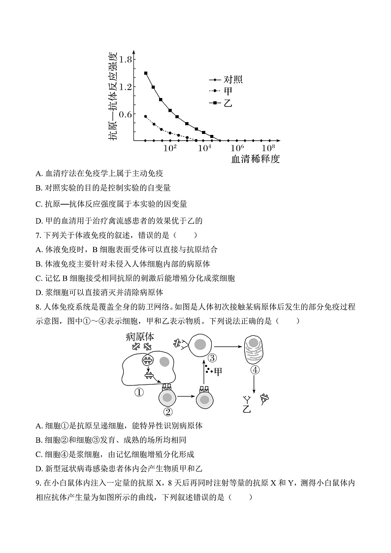 人教版高二生物选择性必修一 4.2.1 《体液免疫》分层练习(原卷+解析卷)03